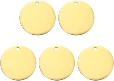 Ronde Etiketten - Blanco Labels - Handwerk Sieraden - Roestvrij Staal - 35 mm - Goud