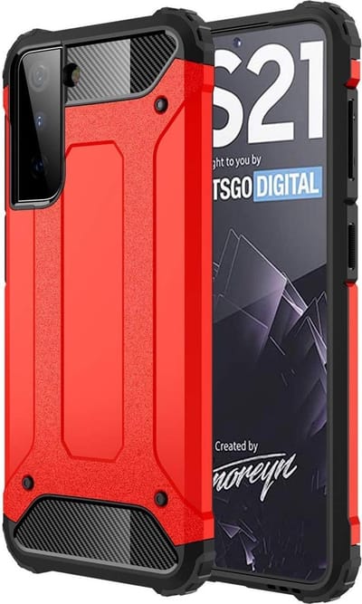 Hoesje Geschikt voor: Samsung Galaxy S21 Plus Armor Hybrid - Rood