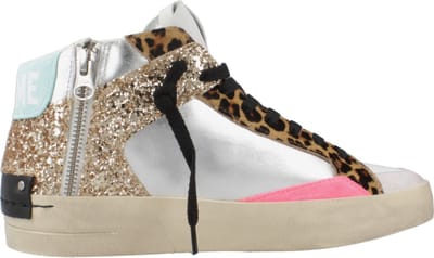 Crime London Sk8 Deluxe Mid Schoenen Zilver EU 38 Vrouw