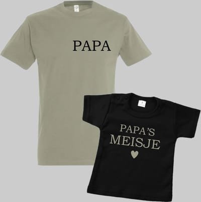 Matching shirts vader en dochter-Vaderdag cadeau-Papa en Papa's meisje-Cadeau voor Papa-Heren Maat S-Kind Maat 56