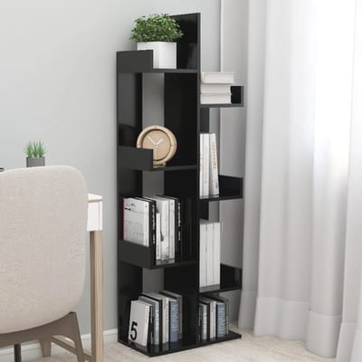 vidaXL - Boekenkast - 48x25,5x140 - cm - bewerkt - hout - zwart