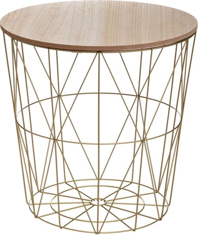 Salontafel van metaal en MDF rond 39,5 x 41 cm