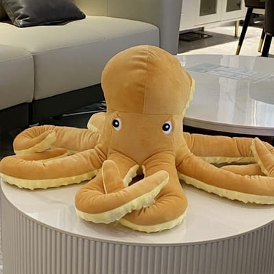 40-80cm Simulatie Reuzeninktvis Pluche Speelgoed Nieuwe Inktvis Knuffeldier Pop Cartoon Grote Octopus Inktvis Slaapkussen Verjaardagscadeau 40cm brown