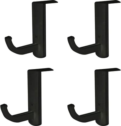 4 pack - Plastic hoofdtelefoonhouder - Koptelefoon Houder - Headset Houder - Rackstan daardhaak - voor computer Internetbar Bureau Kantoor -Monitor Houder - Zelfklevend(4-pack, zwart)
