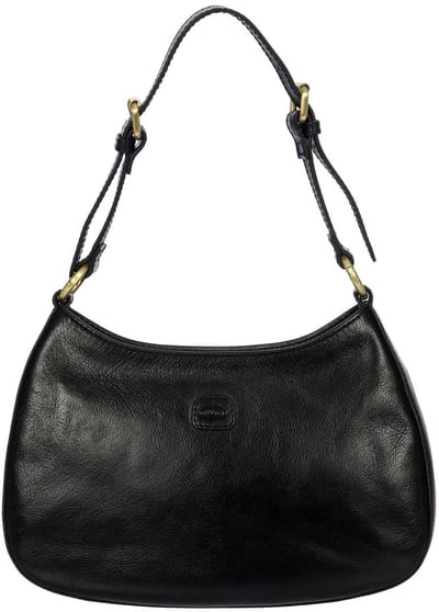 BRIC'S Leren schoudertas Volterra Shoulderbag Black zwart