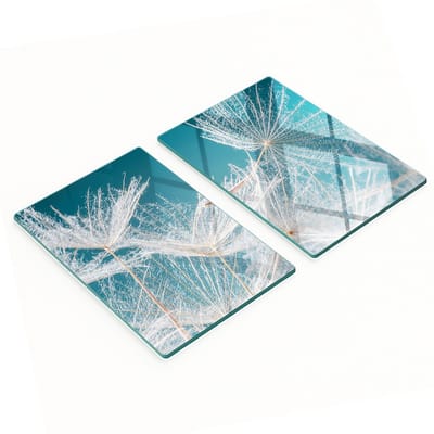 Multifunctionele decoratieve glazen keukenplanken met paardenbloemenmotief, 2x40x52 cm