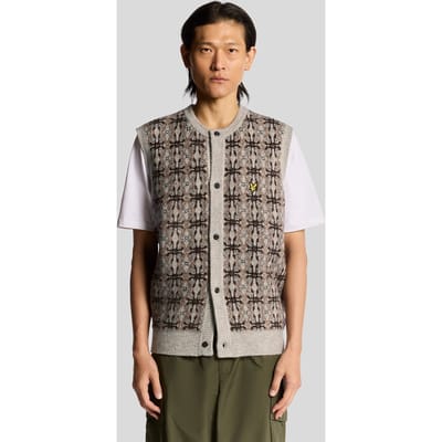 Geborstelde mouwloze cardigan Lyle & Scott Intarsia