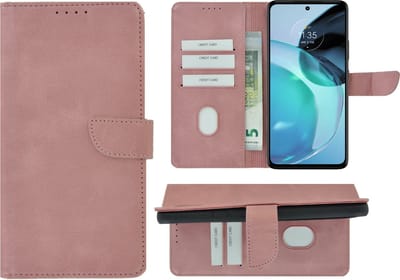 Pearlycase hoesje Geschikt voor Motorola Moto G14 - Motorola Moto G14 Kunstleer Book Case - Rose Goud