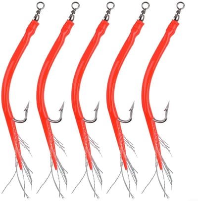 Dailygoods- Kabeljauw Aas Holografische Silicagel - Tube Jig - 5 Stuks - Roestvrij Stalen Haak - 5G/8G Gewicht - 14cm/16,5cm Lengte - Vissenaas