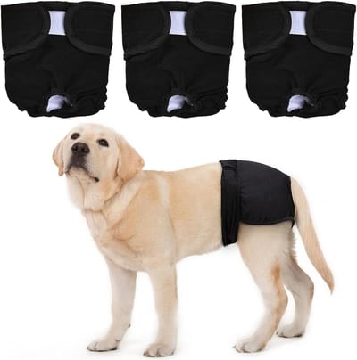 Wasbare hondenluiers voor vrouwelijke honden - 3 stuks, herbruikbare luiers, grote absorptie en comfortabele pasvorm