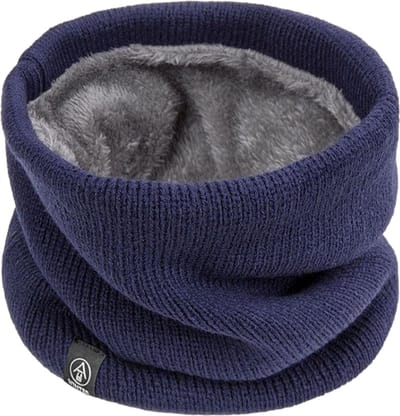 Winter - gevoerde Nek sjaal- Nekwarmer - Halswarmer - Motor - Colsjaal - Col - met voering - imitatiebont - windbescherming - gezichtbescherming - Kleur Blauw