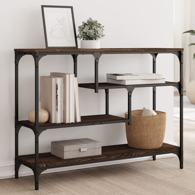 vidaXL - Wandtafel - 100x30x75 - cm - bewerkt - hout - bruin - eikenkleur