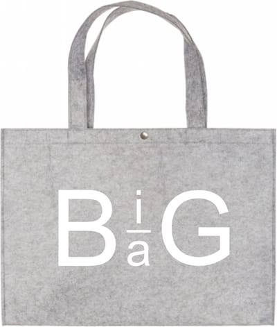 Big Bag - Licht Grijze Vilten Shopper A3 - Grote Tas - Cadeau Vilten Tas - Licht Grijze Vilten Tas Met Hengsels A3 Formaat