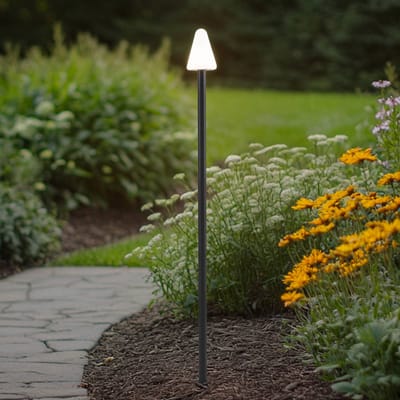 Lindby grondspies lamp Selinda, zwart, hoogte 100 cm