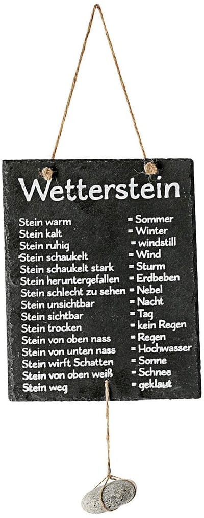 Weerstation Leisteen - Weersteen - Tuindecoratie - Humoristische Weersindicatie - 20x25 cm