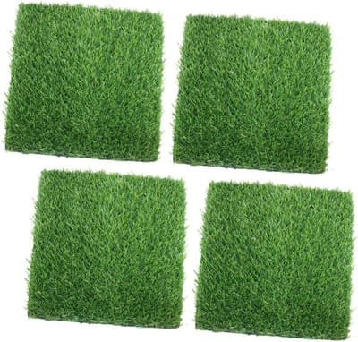 Kunstgrasmatten Op Rol - Grastegels Tuin - Decoratie Binnen Buiten - Realistische Vorm Kleur - 30x30cm 4 Stuks - Groen