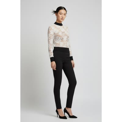 Anne Fontaine Gustave Top Black/white Size: 42 | Blouses Outlet | Dames | Zwart