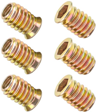 20 Stuks M6 x 12mm Schroefmoeren, Houten Invoeren voor Meubels, Draadinvoeren voor Assortiment en Verbindingen