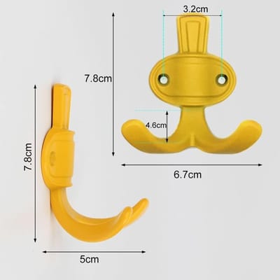 Decoratieve Kapstokken - Wandhaken Opbergruimte - Kamer Decoratie - Dubbele Stevige Haken - 7.8 cm x 6.7 cm - Veelkleurig Set
