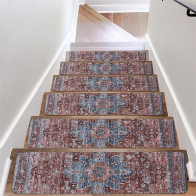 20*76CM Tapijt Traptreden Antislip Trapmatten Verwijderbaar Traptapijt 4-pack Veilige traptredebescherming Geschikt voor kinderen, ouderen en huisdieren