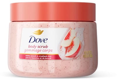 Dove Body Scrub - White Peach & Crushed Rice – Moisturize, Exfoliate and Nourish - 444ml