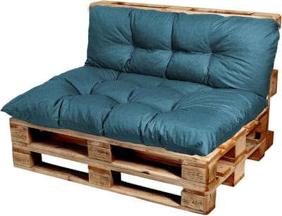 Palletkussen - Zitkussen rugkussen - Buiten zitten - Waterdicht en afneembaar - 60x60 cm - Turkoois