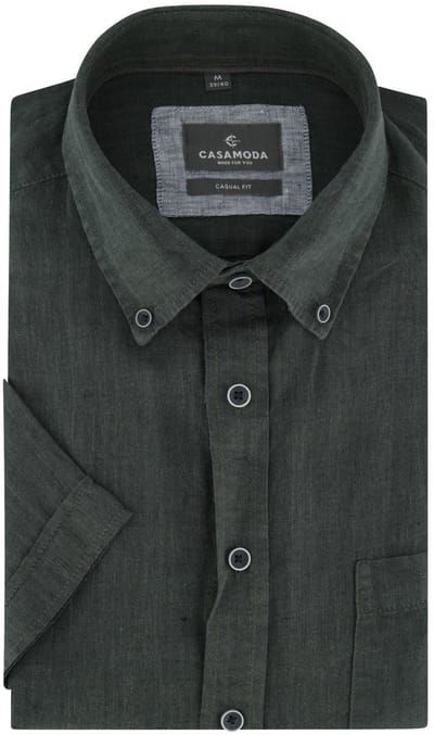 Ovehemd Casa Moda donkergroen button down boord wijde fit