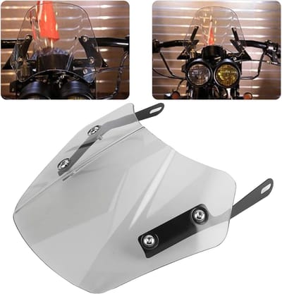 Motorfiets Voorruit - Windscherm Motor - Ontspannen Rit - Universele Pasvorm - 5-7 Inch - Grijs