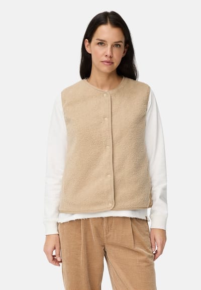 camel active Fleece vest met knoopsluiting - Maat womenswear-46 - Kasjmier