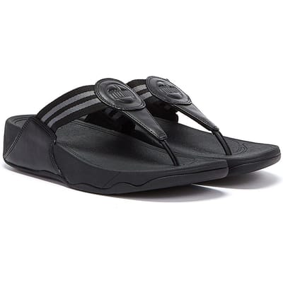 Fitflop Walkstar Webbing teenslippers voor dames - (Zwart)