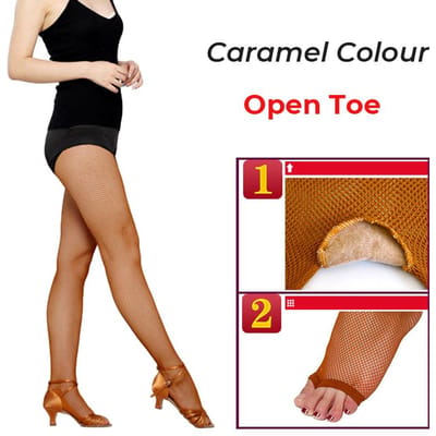 Dames Kind Zacht Net Latijnse Dans Visnet Panty Dicht en Open Teen Voor Ballroom En Salsa Dansen Basis Nylon Panty Kids 100-130cm