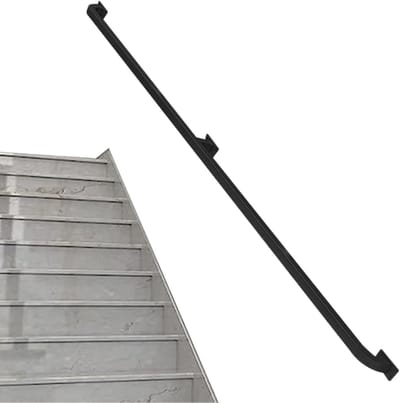 Metalen trapleuning - Veiligheidshandgreep - Trap veilig gebruiken - Stevig smeedijzer - 60 cm - Zwart