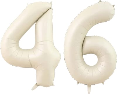 Cijfer Ballonnen Ballon Cijfer 46 Verjaardag Versiering Feest Helium Ballonnen Cijferballon Folieballon Wit Xl Formaat