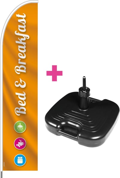 Beachflag - Bed & Breakfast - Vlag + Parasolvoet + Rotator + Hengelsysteem + Draagtas - Actievlag.nl