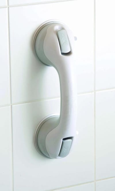 Handgreep met zuignappen - Veiligheidshandgreep - Extra steun - Gereedschapsloos monteren - 2.92 x 1.1 x 0.8 cm - Grijs