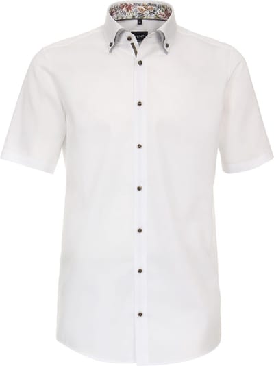 Wit Overhemd Korte Mouw Met Bloemen Print Venti - XXL