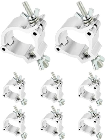 8 Pack Traverse Clamps - 48-51mm - 100kg Capaciteit - Aluminiumlegering Klemmen voor Stage Lights Spotlights Moving Head Lighting