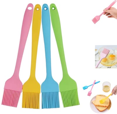 4 stuks BBQ kwast - BBQ kwastjes - Siliconen bakkwast zwart - Siliconen kwasten - Invetkwast - voor marinades en olie - voor BBQ - barbecuegrill - keuken - bakken - 4 kleuren