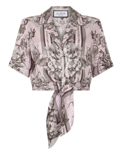 Cropped Bow Shirt Butterfly Tattoo