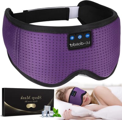 Draadloos Slaapmasker met Bluetooth, Geïntegreerde Hoofdtelefoon en Microfoon, Ademend Ontwerp voor Diepe Slaap, Reizen, Yoga en Meditatie, Wasbaar en Comfortabel