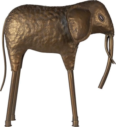 Clayre & Eef Beeld Olifant 50x16x50 cm Koperkleurig Metaal