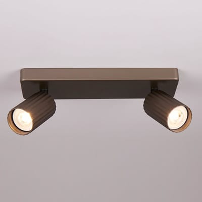 Searchlight Moderne Opbouwspots GU10 Ann 2 Lichtpunten Rechthoek Brons Metaal Slaapkamer Gang/Hal Keuken Dimbaar