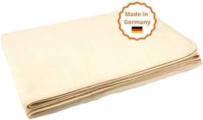 sleepling 150 x 200 cm premium plaid | knuffel- en sofadeken | van katoenmix | Made in Germany | wasbaar op 30 graden | naturel