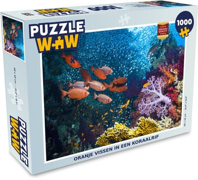Puzzel Oranje vissen in een koraalrif - Legpuzzel - Puzzel 1000 stukjes volwassenen
