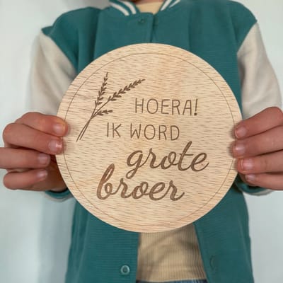 Zwangerschapsaankondiging Rond – Hoera! Ik word grote broer - Grote broer - Zwangerschapsaankondiging - Big Brother - Aankondiging Zwangerschap - Bekendmaking Zwangerschap - Gender Reveal