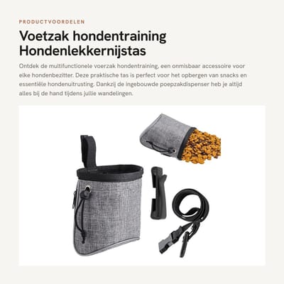 Dailygoods- Voetzak multifunctioneel - Hondenlekkernijtas - Poepzakdispenser - Waterdicht - Verstelbare riem - Hoogwaardige Oxford-stof - Hondentas