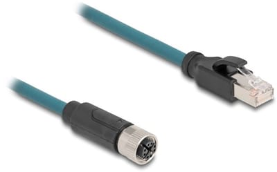 M12 8-pins X-gecodeerd (v) - RJ45 (m) industriële netwerkkabel | CAT6a | PUR | 0,50 meter