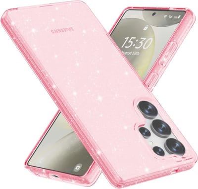 Coverup Hoesje - Geschikt voor Samsung Galaxy S25 Ultra Hoesje - Coverup Glitter TPU Back Cover - Rose Gold