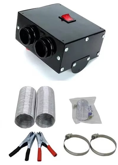 Autoverwarming, 12V/24V autoverwarming, 2-gats draagbare winter snel verwarmende ontdooiende uitlaat universele