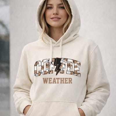 Dames hoodie smiley coffee weather-Maat S